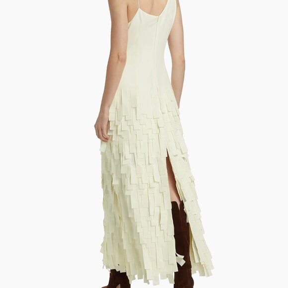 A.W.A.K.E. Mode Asymmetrical Ivory Maxi Dress - Picture 3 of 4